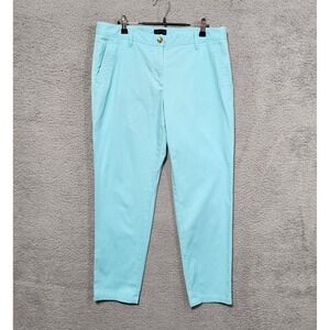 Talbots Women Teal Relaxed Chino Ankle Length Pants Sz 8 Summer Travel Workwear